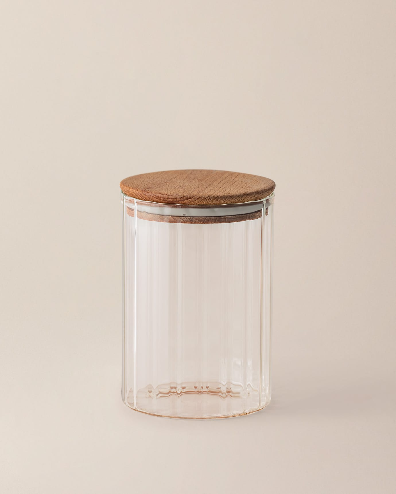 Clear Glass Food Storage Jar with Airtight Lid - 1000ml Cylinder Container