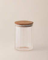 Clear Glass Food Storage Jar with Airtight Lid - 1000ml Cylinder Container