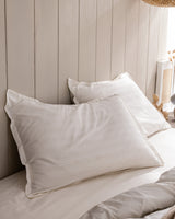 Full Size Cotton Sateen Striped Duvet Cover Set