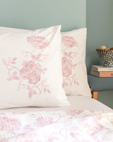 Twin Size Cotton Printed Pique Bedding Set - Powder Pink