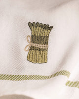 Ensemble de 2 torchons de cuisine brodés en mélange de coton - Motif Asperge