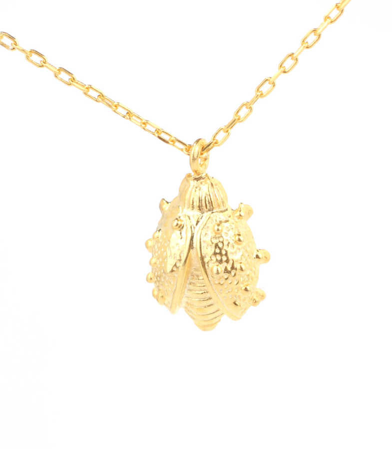 925 Sterling Silver Ladybug Charm Necklace - Good Fortune