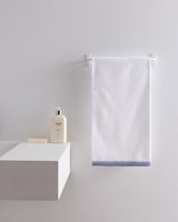 Soft Cotton Face Towel - Absorbent Bathroom & Guest Hand Towel - White/Blue