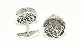 925 Sterling Silver Filigree Round Cufflinks