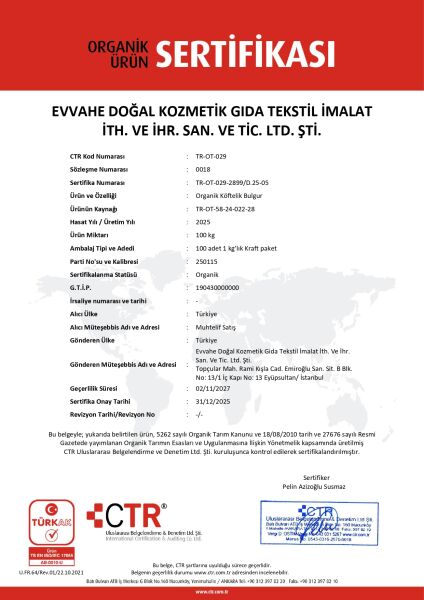 Organic Fine Bulgur Wheat - Kofte Style - 1 kg