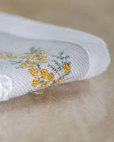 Pansy Embroidered 100% Cotton Hand Towel Set - 2 Pack