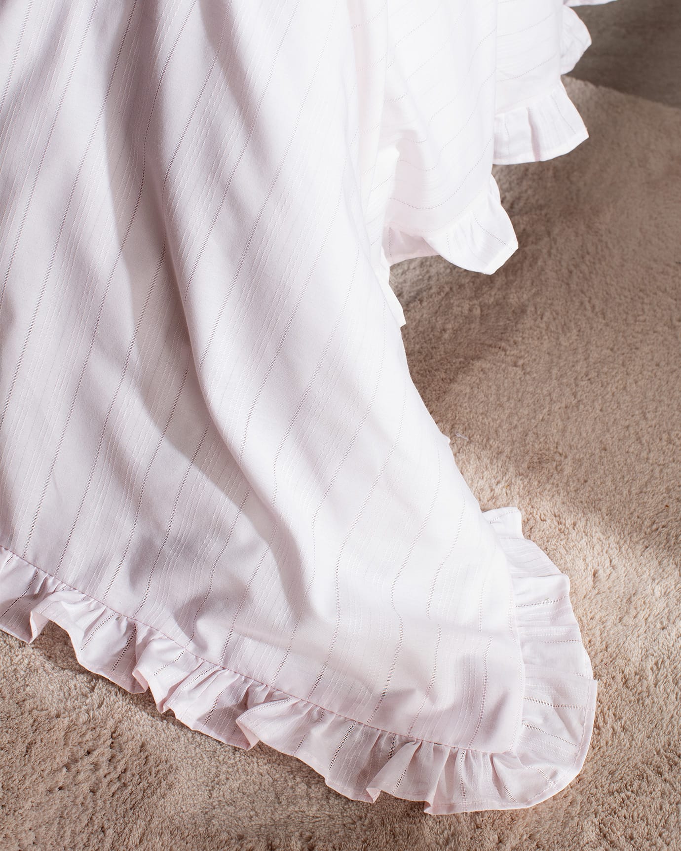 100% Cotton Ruffled Double Duvet Cover Set - Soft & Luxurious