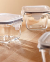 3-Piece Square Mini Food Storage Container Set - 150ml