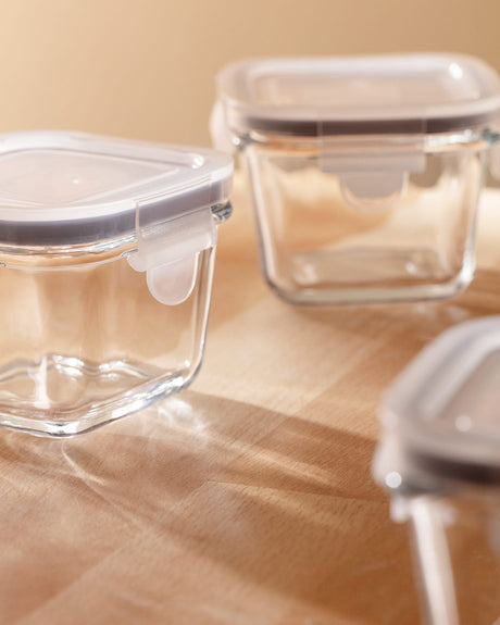 3-Piece Square Mini Food Storage Container Set - 150ml