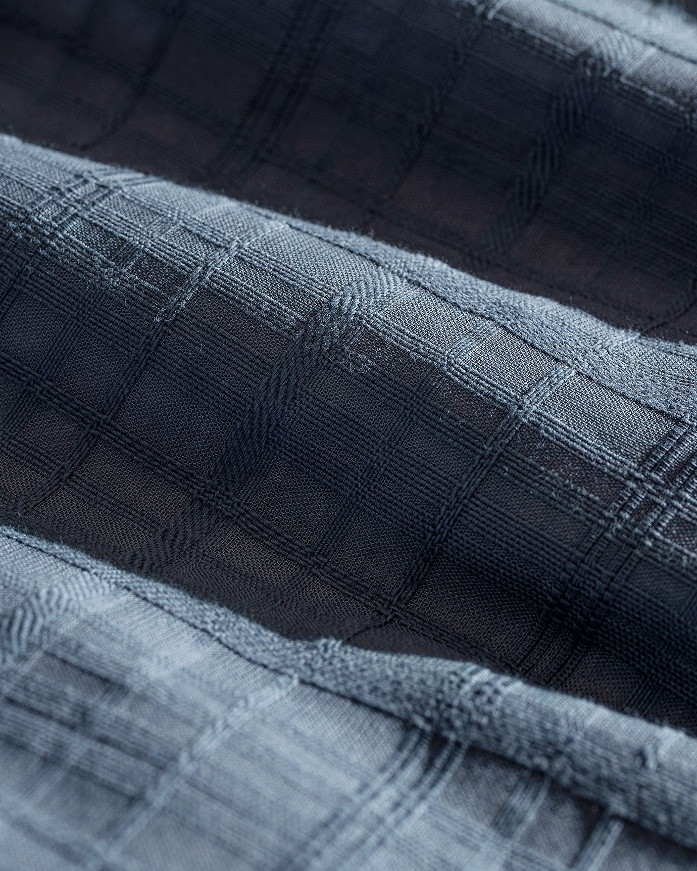 Indigo Dobby Weave 100% Cotton Family Size Duvet Cover Bedding Set