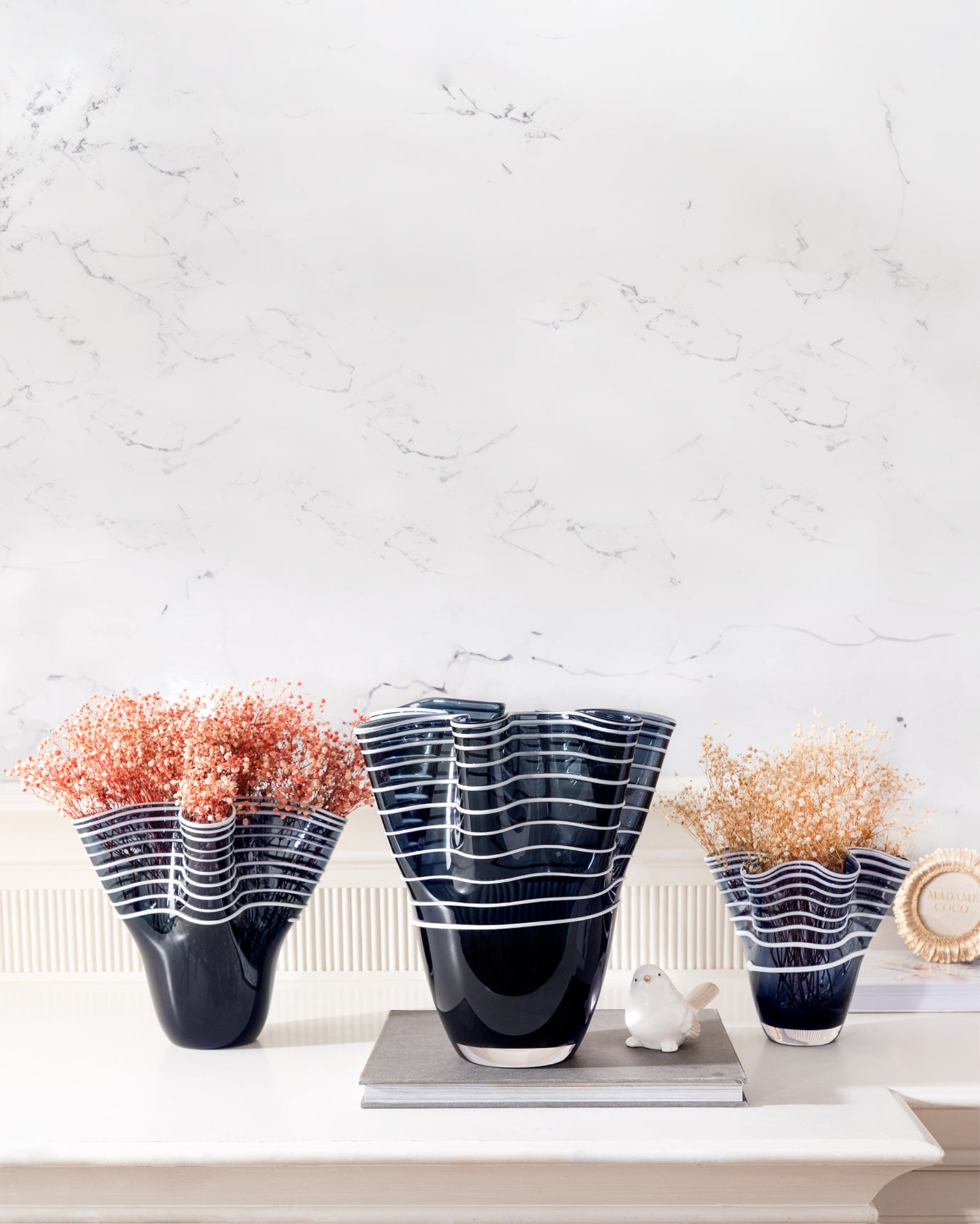 Artisan Handcrafted Glass Flower Vase - Medium Home Decor Accent