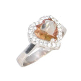 Premium 925 Sterling Silver Heart Zultanite Entourage Ring