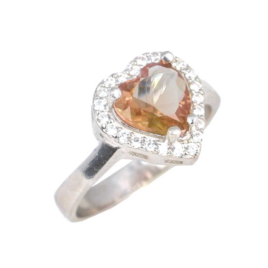 Premium 925 Sterling Silver Heart Zultanite Entourage Ring
