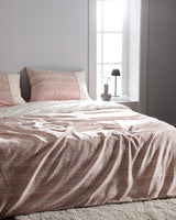 King Size 100% Cotton Crepe Printed Duvet Cover Set - Powder Pink