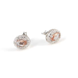 925 Sterling Silver Zultanite Oval Halo Stud Earrings - Elegant Dainty Design