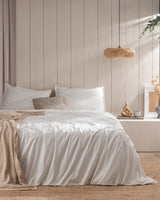 Soft Twin Cotton Sateen Striped Duvet Cover Bedding Set