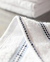 100% Katoen 4-delige Handdoekset - Wit & Blauw