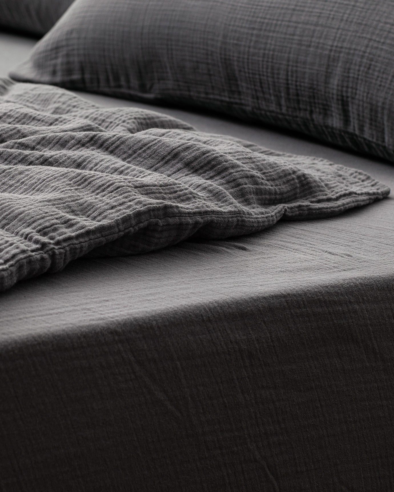 Muslin King Size Bedding Set - Ultra Soft Duvet Cover & Fitted Sheet