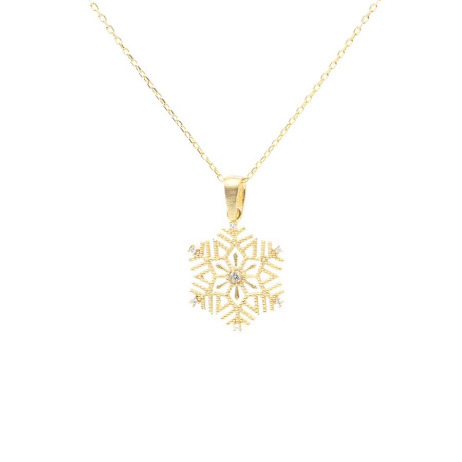 Premium 925 Sterling Silver Snowflake Pendant Necklace