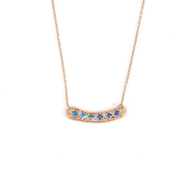 925 Sterling Silver Aurora Pendant Necklace with Zircon Stones