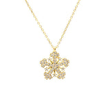 Premium 925 Sterling Silver Snowflake Necklace White Stone