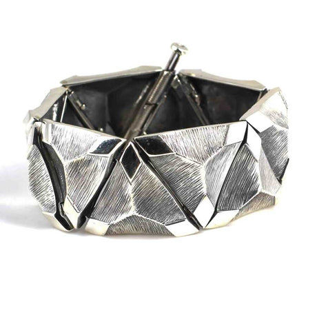 Premium 925 Sterling Silver Striped Triangle Bracelet