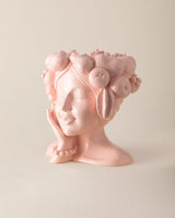 Elegant Resin Bust - Palmyra Inspired, Powder Pink Finish