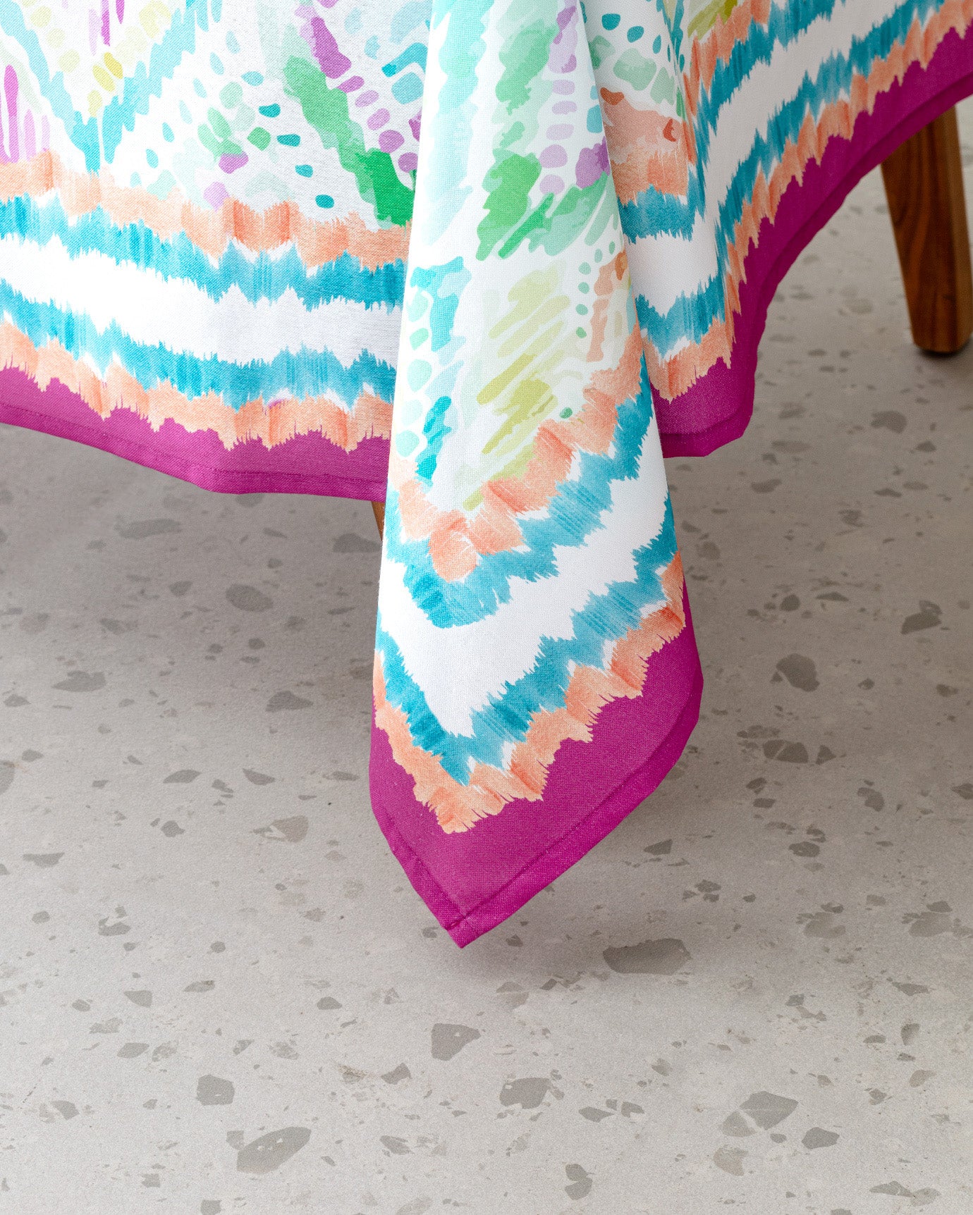 Nivelle Polycotton Dining Tablecloth - Two-Tone Purple Blue