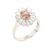Sterling Silver Oval Zultanite & Baguette Ring - Color Change Gem