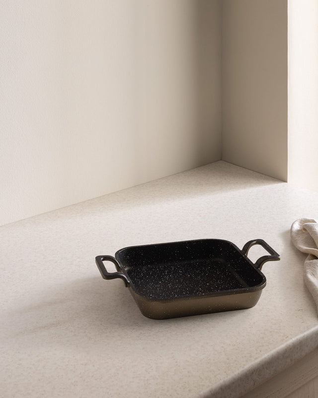 22cm Black Shallow Cooking Pot - Rona Kitchen Pan