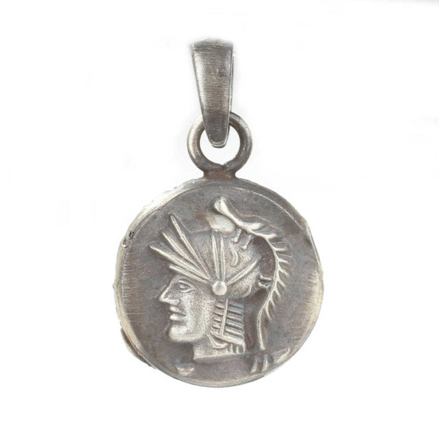 925 Sterling Silver Roman Soldier Figure Medallion Pendant