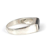 925 Sterling Silver Men's Onyx Ring - Bold Cylindrical Design