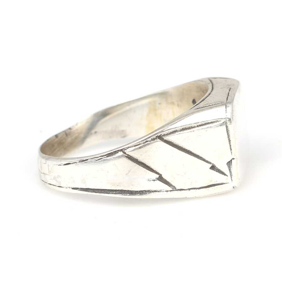 925 Sterling Silver Square Flat Polished Men's Signet Ring