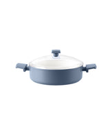 Nano Ceramic Non-Stick Shallow Cooking Pot, 26 cm, Gray White