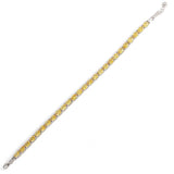 Sterling Silver Oval Synthetic Citrine Tennis Bracelet