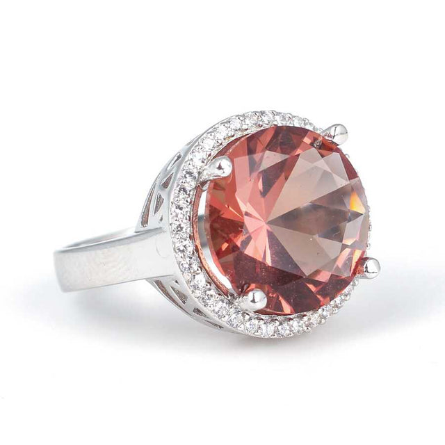 Sterling Silver Zultanite & Zircon Ring - Round Color Change Gem