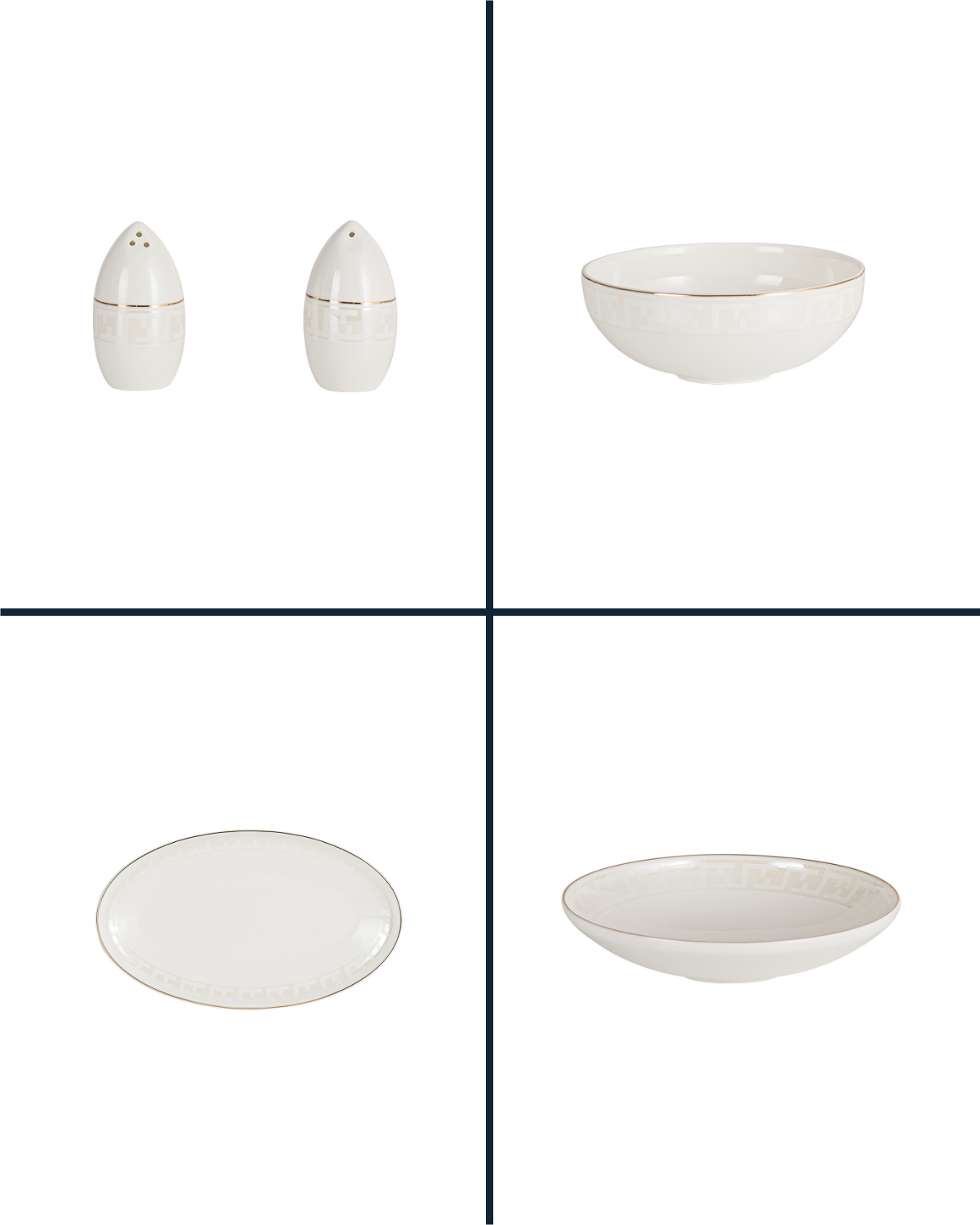 Fine Bone Porcelain 6-Person Dinner Set - Timeless Elegance