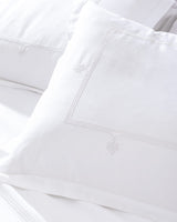 Embroidered Satin Double Duvet Cover Set, Light Gray
