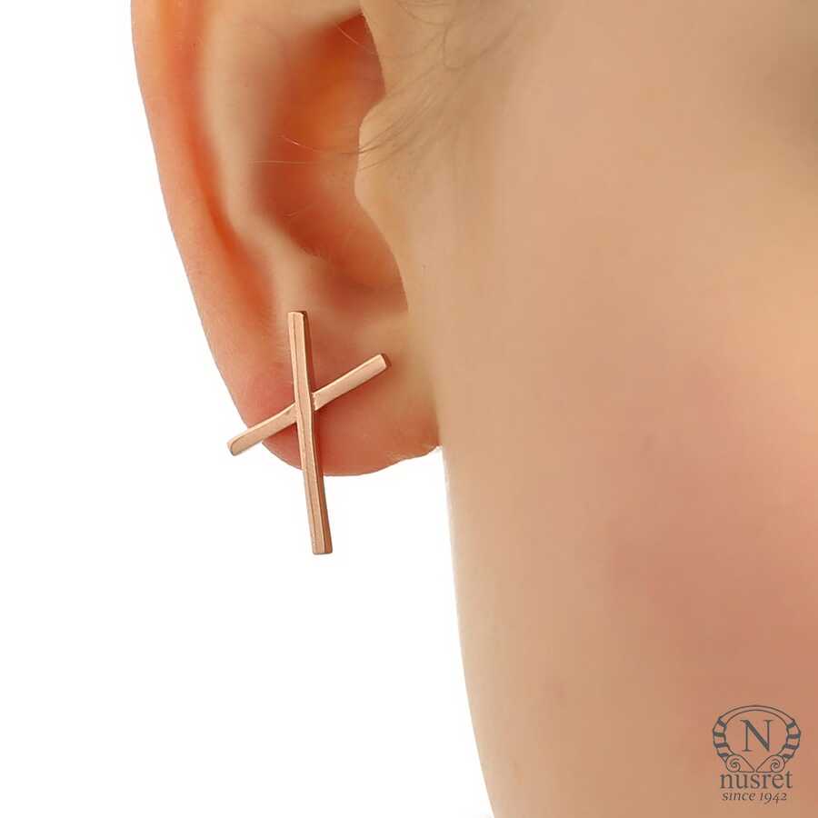 925 Sterling Silver Curved X Earrings - Modern Minimalist Design