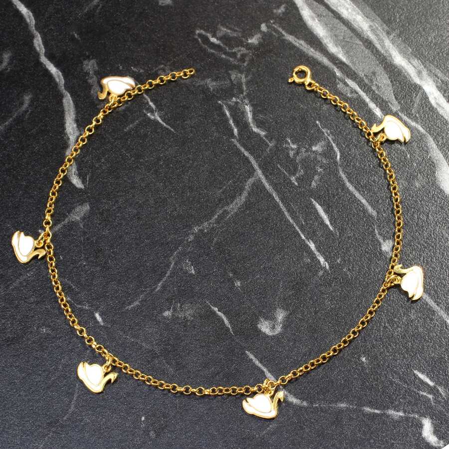 Professional Grade Sterling Silver Swan Anklet Set