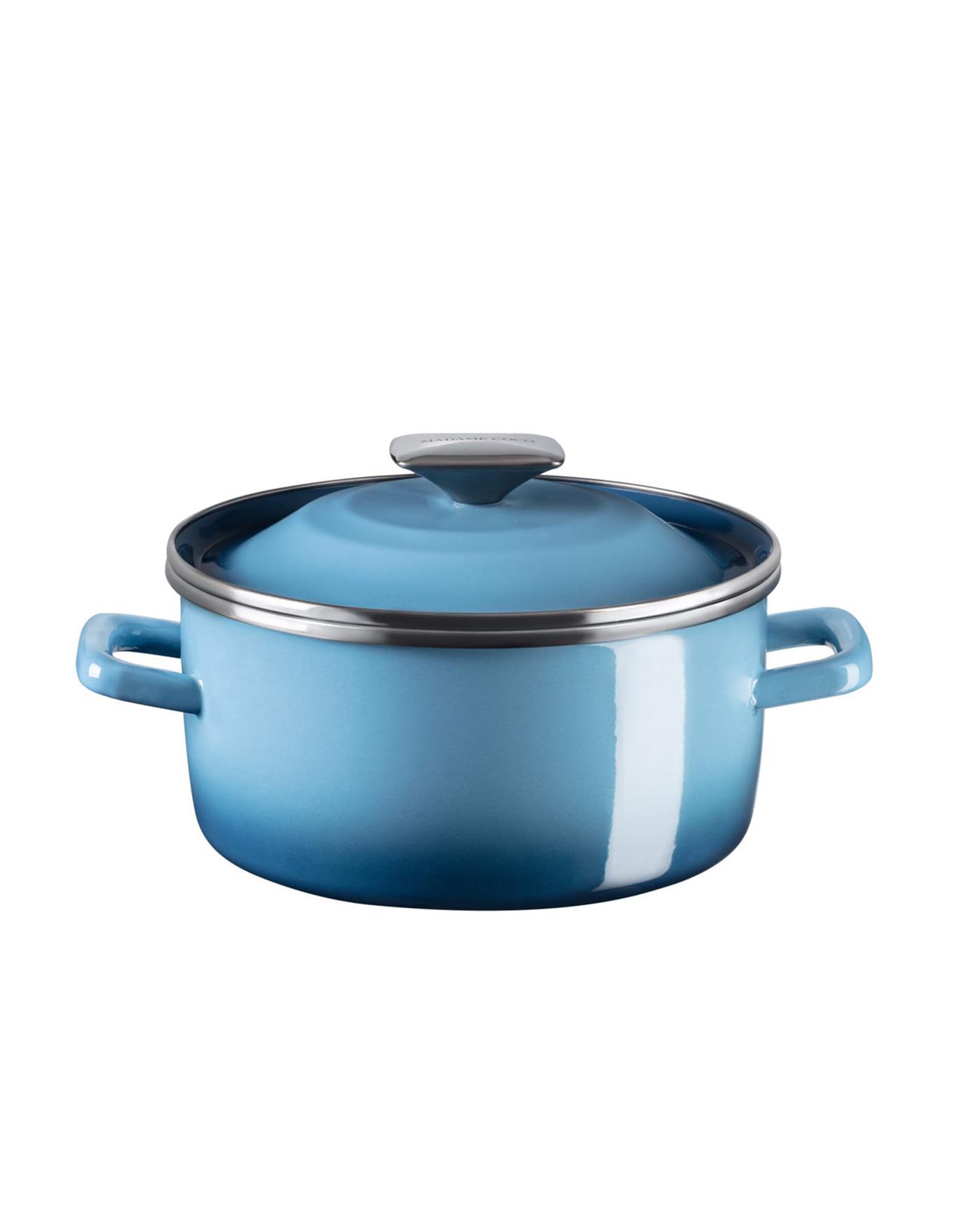 20 cm Blue Deep Saucepan with Lid - Everyday Non-Stick Cookware