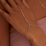 Handkette aus Sterlingsilber mit Roségoldbeschichtung und Swarovski-Kristallen – Minimalistische Eleganz