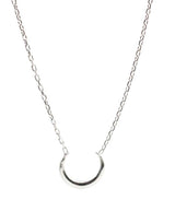 Sterling Silver Tiny Half Moon Pendant Necklace