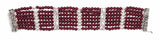 925 Sterling Silver 7-Row Garnet Statement Bracelet
