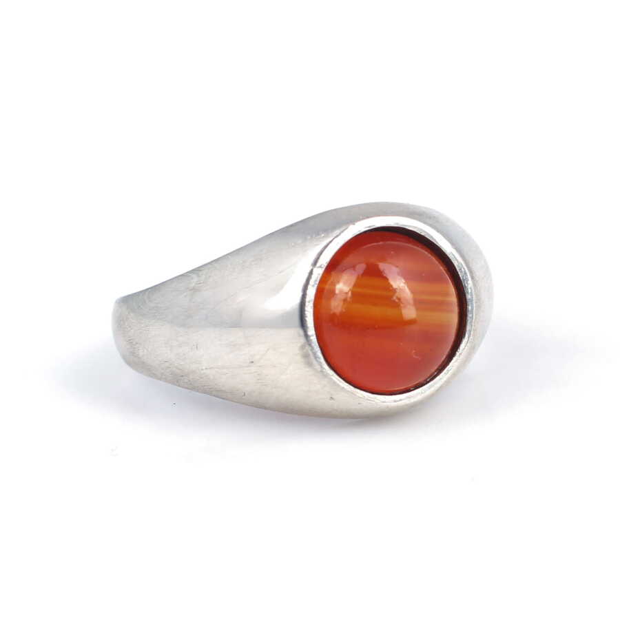 925 Sterling Silver Agate Men's Ring - Sophisticated & Enduring