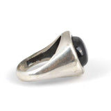 925 Sterling Silver Oval Onyx Men's Ring - Polished Finish