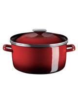 24 cm Red Deep Cooking Pot - Versatile Stockpot for Kitchen
