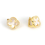 Premium 925 Sterling Silver Mother of Pearl Clover Earrings