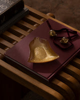 Elegant Glass Decorative Plate - Grelot Gold Finish