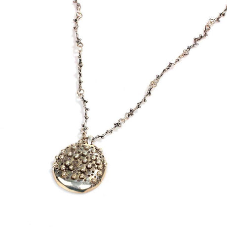 925 Sterling Silver Oval Cutout Pendant Necklace - Oxidized Finish